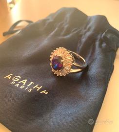 Anello con zircone radiante e ametista- Parigi