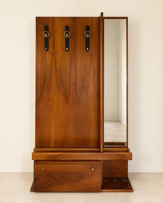 Mobile ingresso noce vintage anni 60 specchio