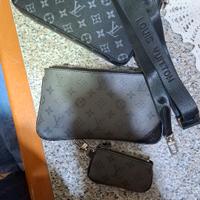 Set 3 Borsette Stile Louis Vuitton Nere Eleganti 