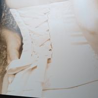 abito da sposa in raso avorio 