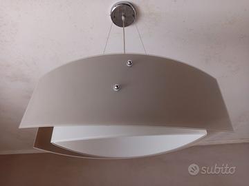 Lampadario e 2 abat-jour in vetro