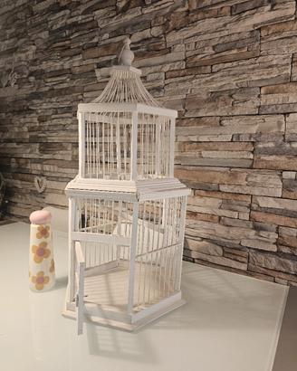 voliera  legno bian o