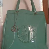 Borsa da donna AJ verde in vernice