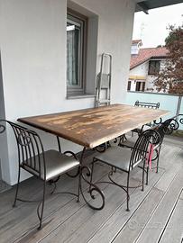 tavolo ferro battuto + sedie