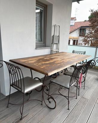 tavolo ferro battuto + sedie