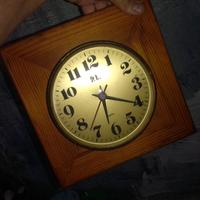 orologio vintage legno e vetro 24,4x24,5cm