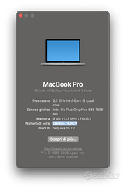 MacBook Pro 13" 2018 8GB RAM 512GB HD Touch Bar