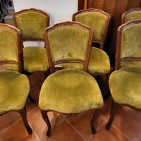sedie legno e velluto