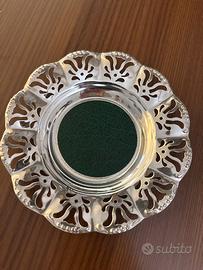 Sottobicchiere in metallo argentato