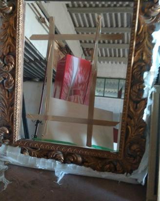 specchio 1.30mt per 1.60 con cornice dorata 