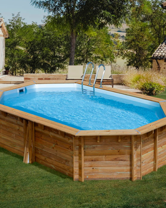 PISCINA GRE LEGNO ovale 535x335x117