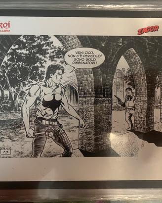 Zagor rara cartolina serie limitata disegno Bisi