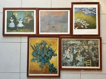 5 quadri impressionisti riproduzioni artigianali