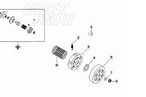 Puleggia secondaria completa Aprilia SR 50 AP82067