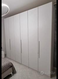 armadio 6 ante bianco larice