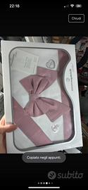 Completo lenzuola neonato culla rosa con fiocco – 