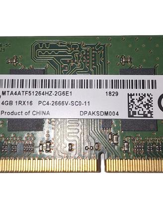 RAM DDR4 4Gb SODIMM 2666 Mhz marca Micron