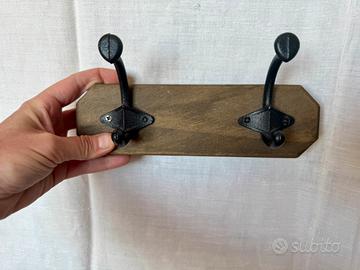 Attaccapanni legno e ghisa  country industrial