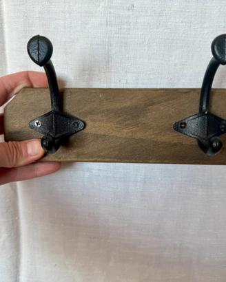 Attaccapanni legno e ghisa  country industrial