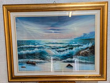 Quadro Olio su Tela "Mareggiata" di C. Pagano