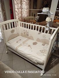 Paracolpi culla, piumone sfoderabile,2 lenzuola