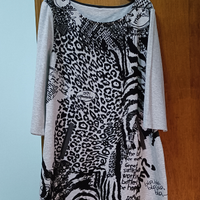 Abito zebrato/leopardato Desigual manica a 3/4