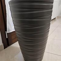 Vaso Alto di Design Antracite - Effetto Onde 3d