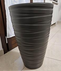 Vaso Alto di Design Antracite - Effetto Onde 3d