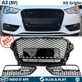 CALANDRA + GRIGLIE FENDINEBBIA PER Audi A3 RS3 8V