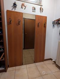 PANNELLO ATTACCAPANNI IN LEGNO NOCE