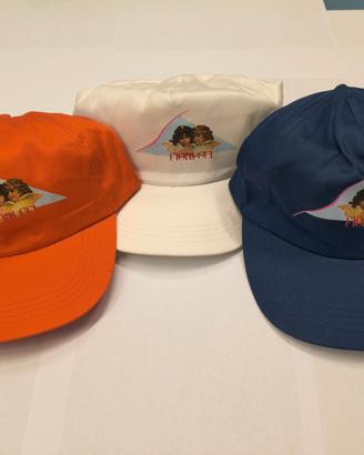 Tris cappellini Fiorucci con visiera