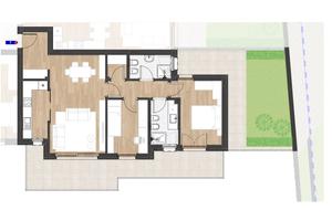 W7: Trilocale con terrazza e giardino a Montagna