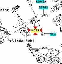 Cavallotto pedana ant dx Kawasaki Z750 340030025