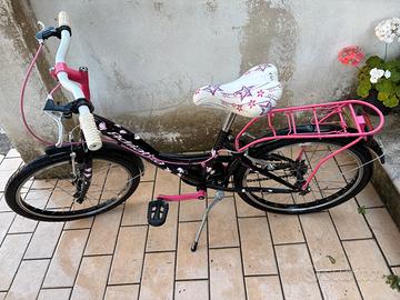 Bicicletta per bambina senza rotelle rosa e nera