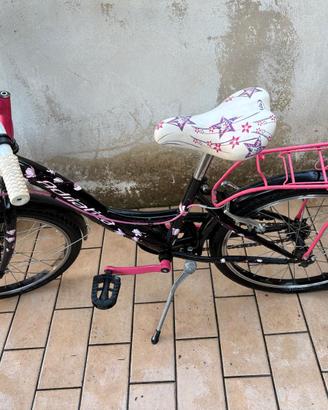 Bicicletta per bambina senza rotelle rosa e nera