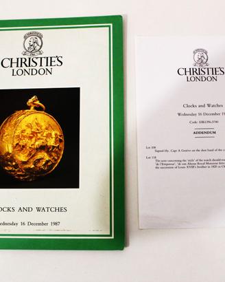 Catalogo Orologi Raro Christie's London 1987