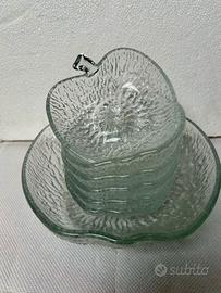 Set Macedonia A Forma Di Mela In Vetro Anni 70/80