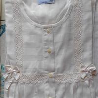 Camicia da notte ecru manica lunga