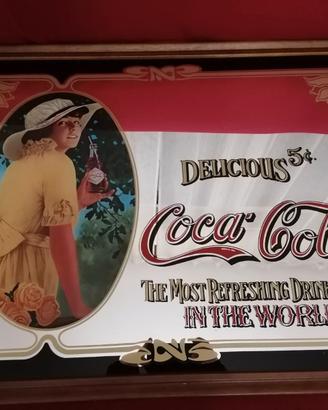 Insegna quadro coca cola vintage a specchio