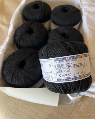 Gomitoli Cotone morbido - Nero