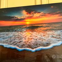 Quadro stampa su Tela Mare Tramonto Spiaggia Nuovo