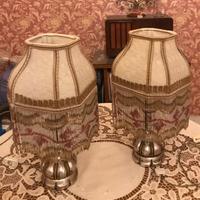 Coppia di lampade fiorentine in legno dorato