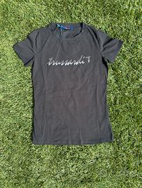 Trussardi t-shirt nera logo strass taglia M