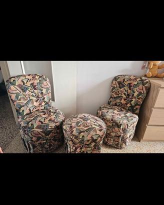 Set poltrone vintage e pouf