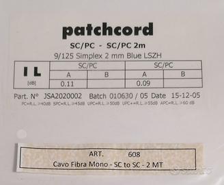 cavi in fibra ottica