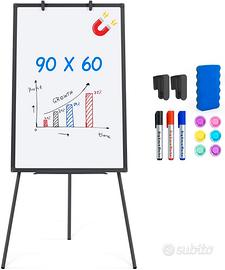 maxtek Lavagna Bianca Magnetica con Cavalletto