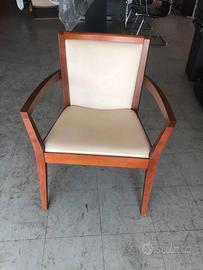 Sedie in legno con seduta e schienale in pelle 6pz