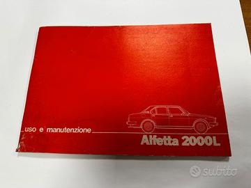 Libretto Alfa Romeo Alfetta 2000L uso manutenzione