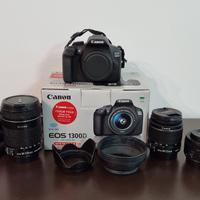 kit canon EOS 1300d + 50mm 1.8, 18-55, 18-135