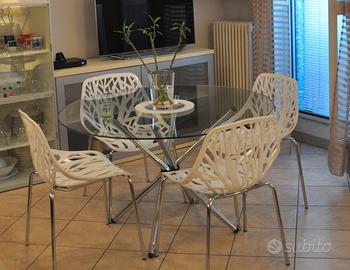 set di design contemporaneo tavolo e 4 sedie